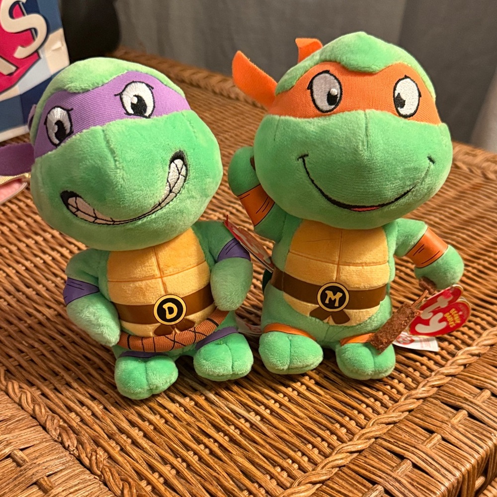 Ninja turtles beanie babies Ty - Green, Orange, Purple